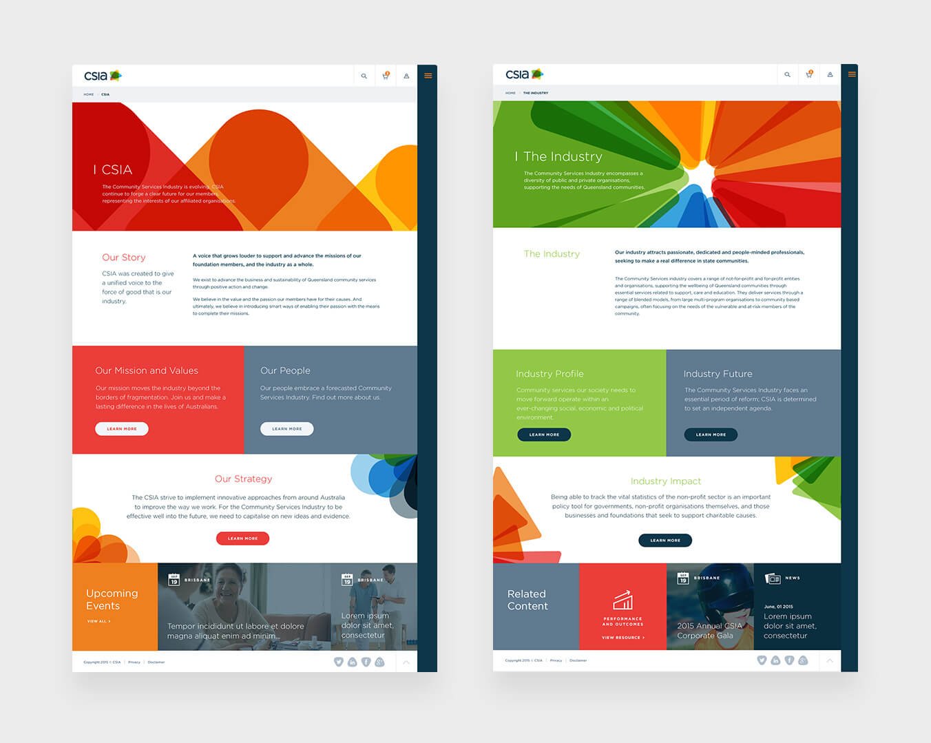 CSIA Website Mockups