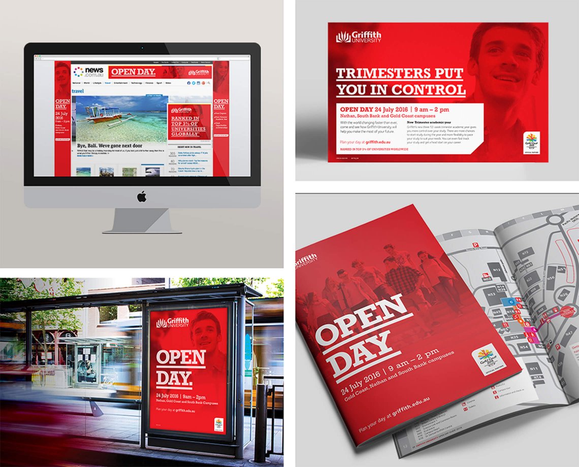 Griffith Open Day Print and Digital Examples