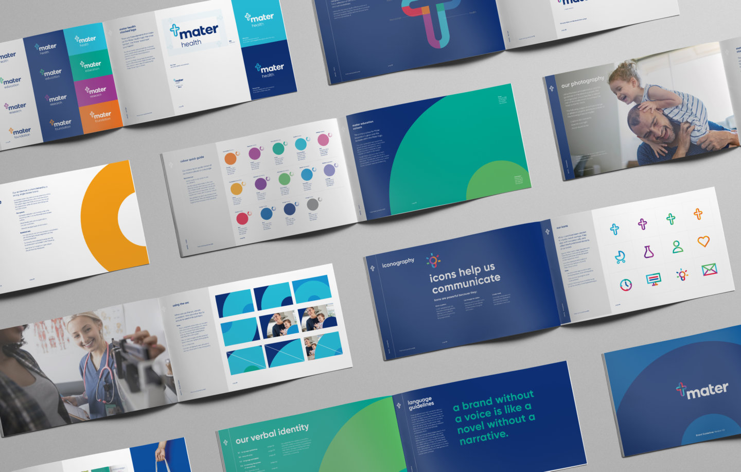 Example of JSA's work as a branding agency - the Mater Group style guide