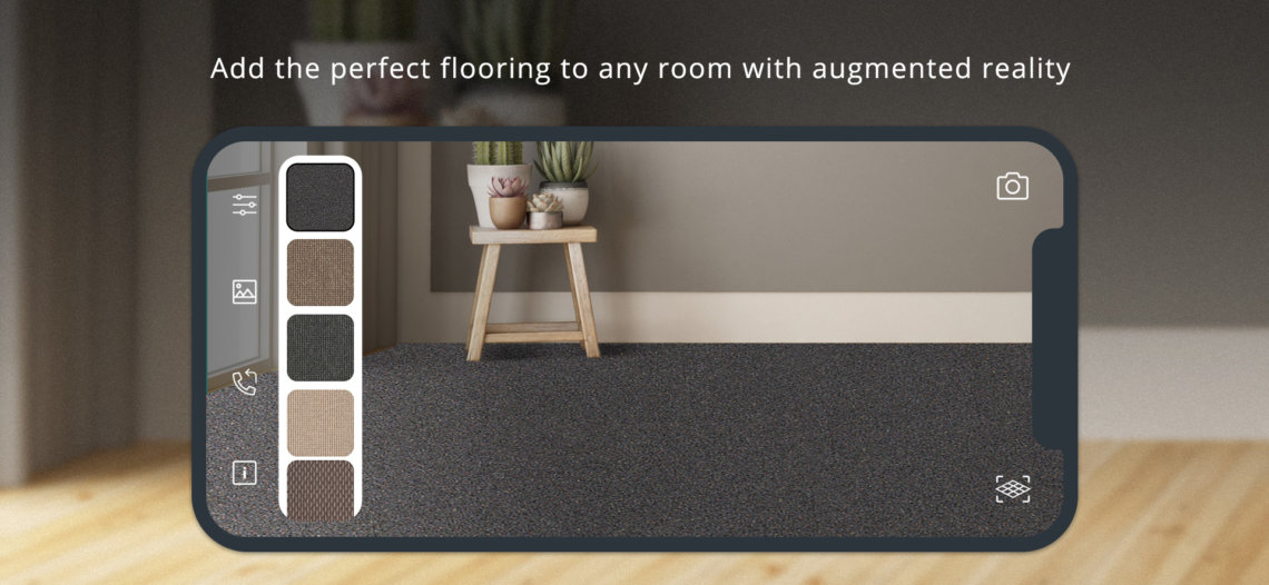 Andersens AR app screen for adding carpets
