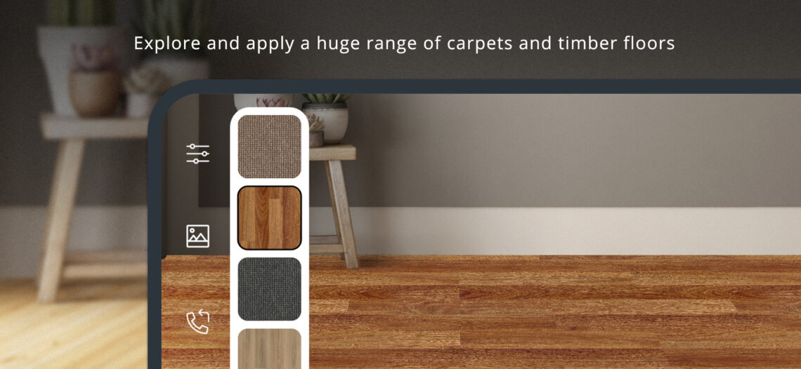 Andersens AR app preview of flooring